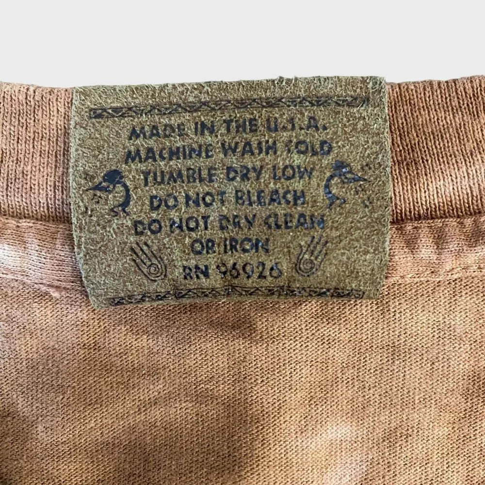 Vintage 1997 The Mountain Bald Eagle Graphic Shirt Men's Large Brown Tye-Die Tee - Picture 9 of 12